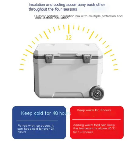 45L Outdoor Rolling Cooler for Camping and Picnics