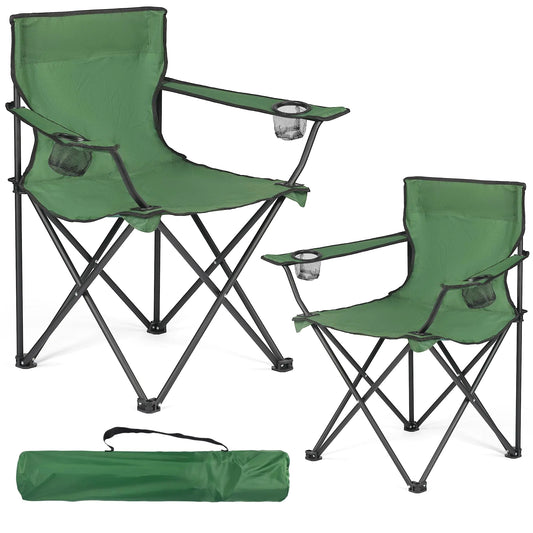 2 Pack Camping Chairs -Lightweight and Supportive Chairs for Adult and Lightweight Individuals - Compact Durable and Portable - Ideal for Camping Hiking Beach and Picnics -Carry Bag