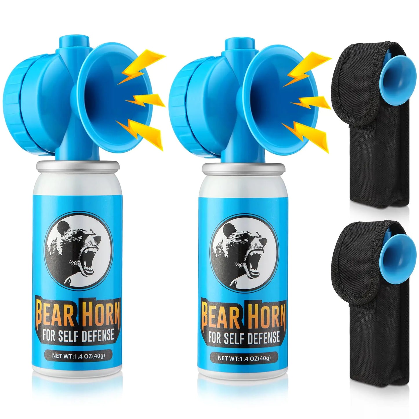 2Pack 1.4oz Bear Horn Self Defense 123dB Loud Air Horn Audible up to 1/2 Mile Safety Air Horn for Wild Animals Bear Alarm for Hiking Climbing Camping and Outdoor Protection
